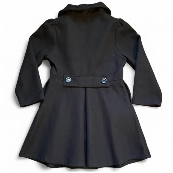 Girls Classic Black Kids Peacoat. Size 8 Made in USA - Picture 2 of 4